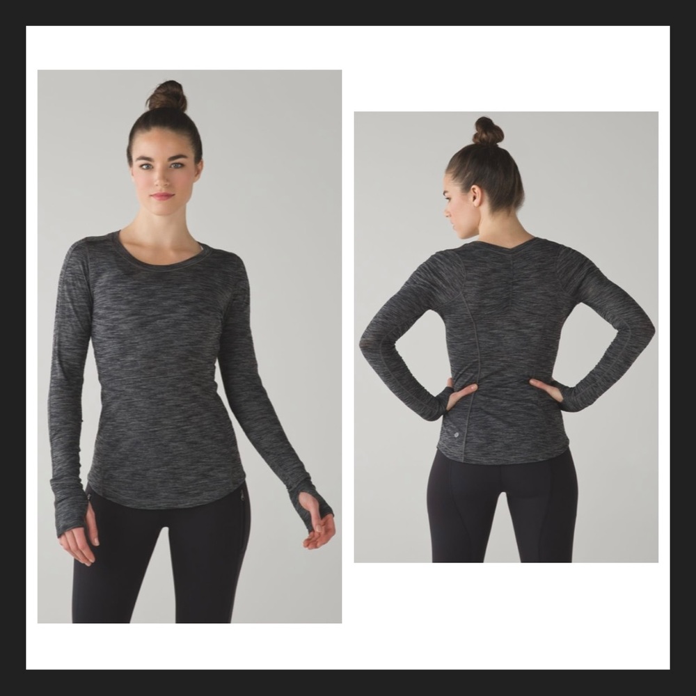 Lululemon 5 Mile Long Sleeve Heathered Black